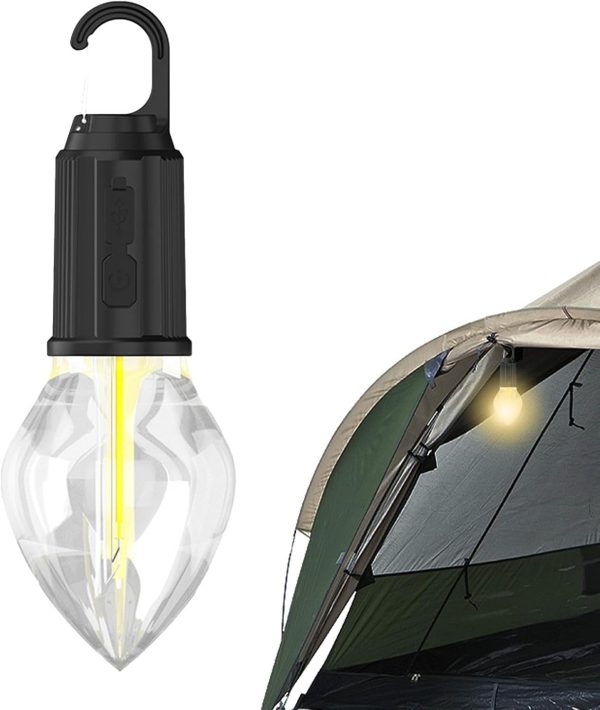 Multi-purpose Led Rechargeable With 3 Modes Outdoor Camping Work Light Bulb With Hook For Hanging