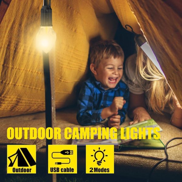 Multi-purpose Led Rechargeable With 3 Modes Outdoor Camping Work Light Bulb With Hook For Hanging