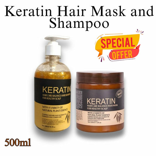 Pack Off 2 Deal Hair Keratin Mask & Shampoo Deal, 500ml