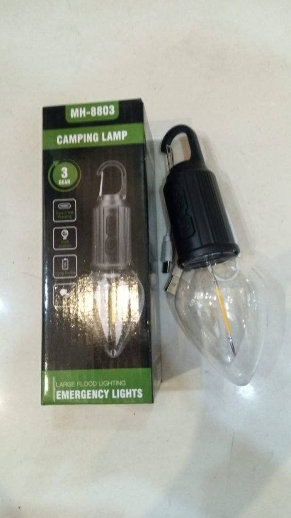 Multi-purpose Led Rechargeable With 3 Modes Outdoor Camping Work Light Bulb With Hook For Hanging