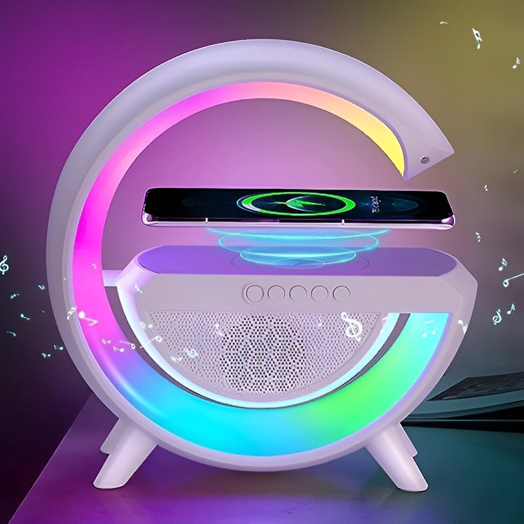 G Shaped Rgb Light Table Lamp With Wireless Charger